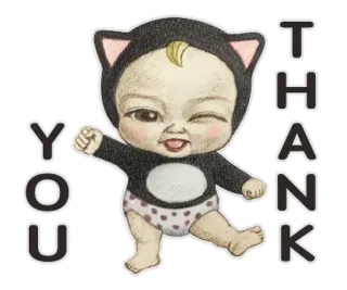 🤞 THANK
YOU bebê, obrigado, fofo, saudação, desenho animado, criança whatsapp sticker
