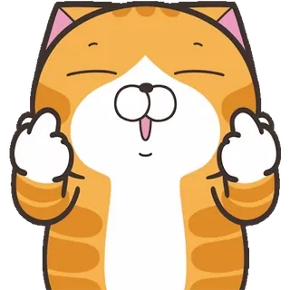 🖕 猫, 冒犯, 中指, 表情符号, 卡通, 动物 telegram sticker