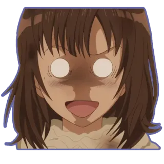😨 anime, cartoon, surprised, girl, character, excited whatsapp sticker