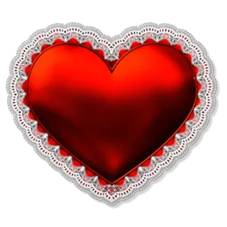 ❤ сердце, красное сердце, любовь, кружево, романтический telegram sticker
