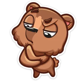🤔 niedźwiedź, zwierzę, kreskówka, słodki, emoji, naklejka telegram sticker