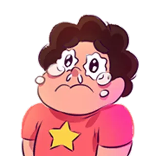 😢 Steven Universe pleurer, triste, dessin animé, émotionnel, contrarié, personnage whatsapp sticker