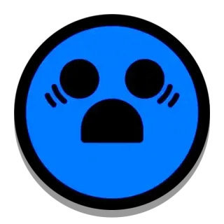 😨 Emoji, Sticker, Azul, Rosto, Emoção, Assustado telegram sticker