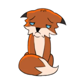 😞 キツネ, 悲しい, 動物, 漫画, 可愛い telegram sticker