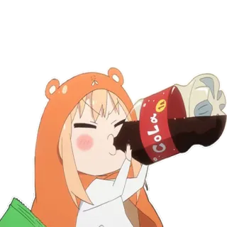 🍺 Cola anime, cola, drinking, cute, orange, bottle, soda telegram sticker