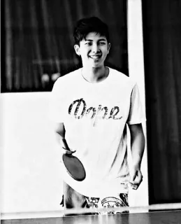 ⚪️ Dope portrait, indoors, man, table tennis, recreation, player telegram sticker