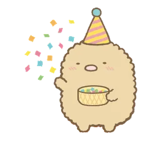 🍐 милый, мультфильм, вечеринка, праздник, звезды, талисман whatsapp sticker