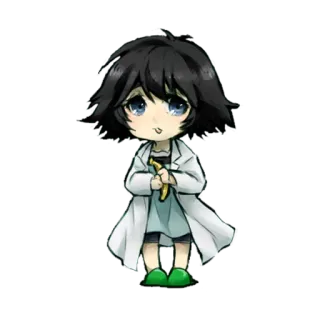 🍌 anime, chibi, kawaii, cartoon, girl, cute, scientist telegram sticker