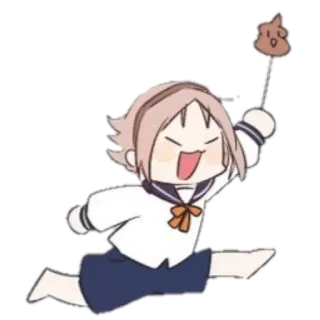 💩 anime, personaje, dibujo animado, chica, alegre, pegatina, caca telegram sticker
