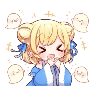 😂 anime, cute, cartoon, ghost, kawaii, character telegram sticker