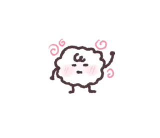 🌬 süß, kawaii, schaf, blume, aufkleber, tier telegram sticker
