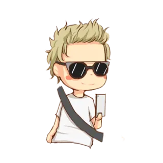 😎 cartoon, person, sunglasses, digital art, illustration telegram sticker