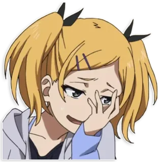 🤦 anime, chica, triste, llorando, avergonzada, personaje, emocional telegram sticker