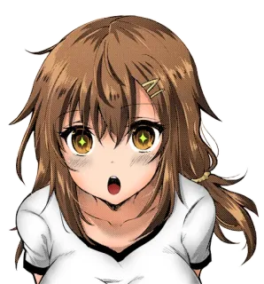 🤩 аниме девушка, удивлен, мило, манга, иллюстрация telegram sticker