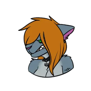 😡 furry, antropomorf, dier, cartoon, illustratie, personage, kunstwerk telegram sticker