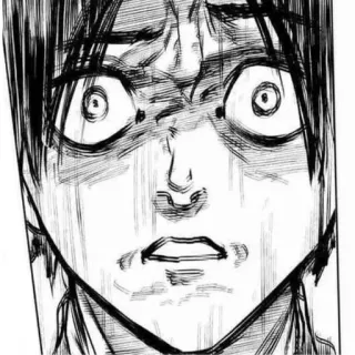 😨 sốc, anime, manga, chân dung, biểu cảm, sợ hãi telegram sticker