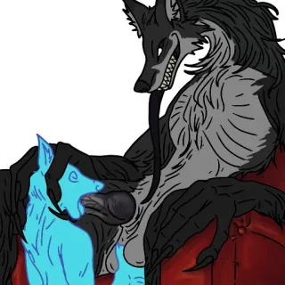 💄 wolf, animal, fantasy, monster, creature, horror telegram sticker