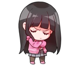 😤 Аниме, Девушка, Кавай, Милый, Чиби telegram sticker