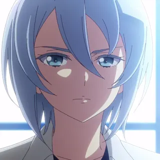 💎 Anime, Personagem, Retrato, Cabelo azul, Feminino, Mulher, Desenho animado, Garota telegram sticker