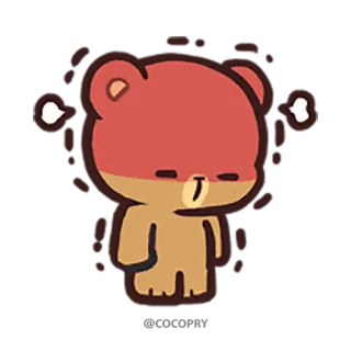😑 ours, dessin animé, animal, mignon, autocollant whatsapp sticker