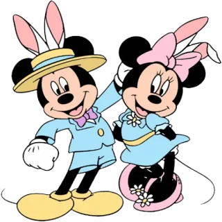 💑 Mickey Mouse ミッキーマウス, ミニーマウス, ディズニー, イースター, アニメ, キャラクター telegram sticker
