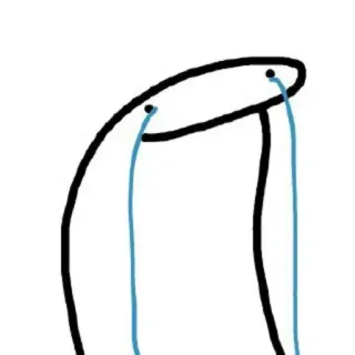 😭 huilen, verdrietig, tranen, minimalistisch, cartoon telegram sticker