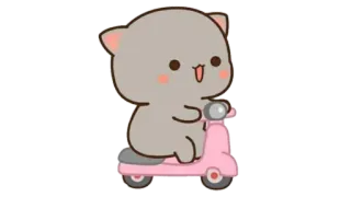 🍩 Katze, Roller, niedlich, Cartoon telegram sticker
