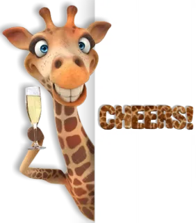 🥂 CHEERS Giraffe, Prost, Feier, Anstoßen, Party, Tier telegram sticker