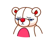 😢 POW BABY! Плюшевый мишка, Мультфильм, Красный, Белый telegram sticker