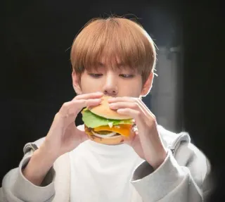 🍔 essen, hamburger, essen, person, burger, snack telegram sticker