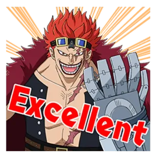 😈 Eustass Kid One Piece Excellent 애니메이션, 원피스, 유스타스 키드, 최고, 스티커 telegram sticker