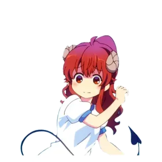 😟 อนิเมะ, สาวปีศาจ, เขา, น่ารัก, มังงะ whatsapp sticker