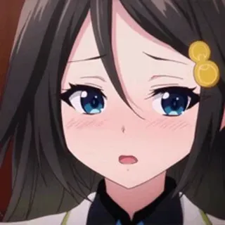 📎 anime girl, cartoon, blushing, cute, sad telegram sticker