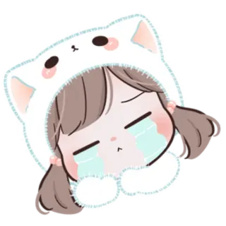 🍥 triste, chorando, anime, desenho animado, menina, kawaii whatsapp sticker