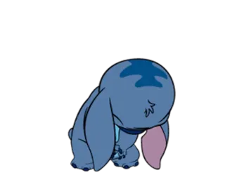 😞 Stitch Lilo & Stitch Мультфильм, Инопланетянин, Грустный, Синий, Дисней, Лило и Стич whatsapp sticker