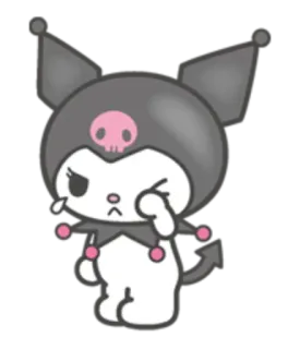 😢 Kuromi Anime, Cartoon, Kawaii, Verdrietig, Huilend, Kuromi telegram sticker