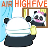 👋 AIR HIGH FIVE Panda, Toca aqui, Amizade, Fofo, Desenho animado whatsapp sticker