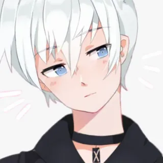 😑 อนิเมะ, มังงะ, เด็กผู้ชาย, ผมขาว, ตัวละคร telegram sticker