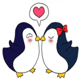 💋 пингвины, любовь, сердце, милый, мультфильм, животные, романтика telegram sticker