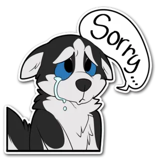 😢 Sorry... Hund, Welpe, Entschuldigung, traurig, süß, Husky telegram sticker