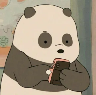 ✨ Panda We Bare Bears Panda, Oso, Dibujos animados, Teléfono, Lindo, We Bare Bears telegram sticker