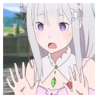 🧴 Emilia Re:Zero Anime, Emilia, Re:Zero, Waifu, Lindo, Kawaii, Fantasía whatsapp sticker