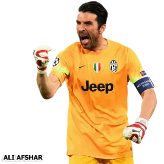 ⚽ ALI.AFSHAR sepak bola, penjaga gawang, Gianluigi Buffon, sepak bola, Italia, olahraga telegram sticker