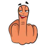 🖕 中指, 冒犯, 手势, 卡通, 不敬 whatsapp sticker