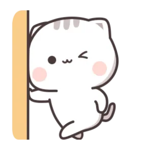 😉 cat, cute, kawaii, sticker, animal, cartoon whatsapp sticker
