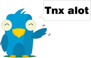 🙏 Tnx alot pássaro, desenho animado, fofo, obrigado telegram sticker
