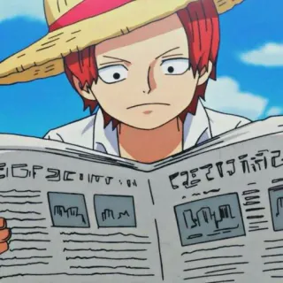 🧒 Shanks One Piece Shanks, One Piece, Anime, Manga, Czerwone włosy, Pirata, Yonko telegram sticker