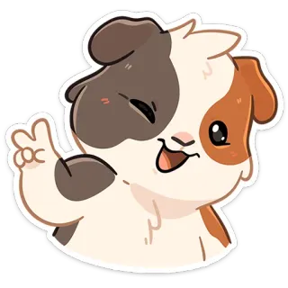 ✌️ perro, animal, mascota, lindo, dibujo animado, pegatina, kawaii, amigable telegram sticker