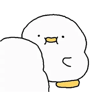 💬 pato, fofo, desenho animado, animal, branco whatsapp sticker