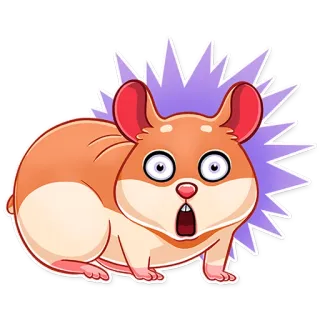 😨 hamster, shocked, surprised, animal, rodent, cartoon, cute, kawaii telegram sticker